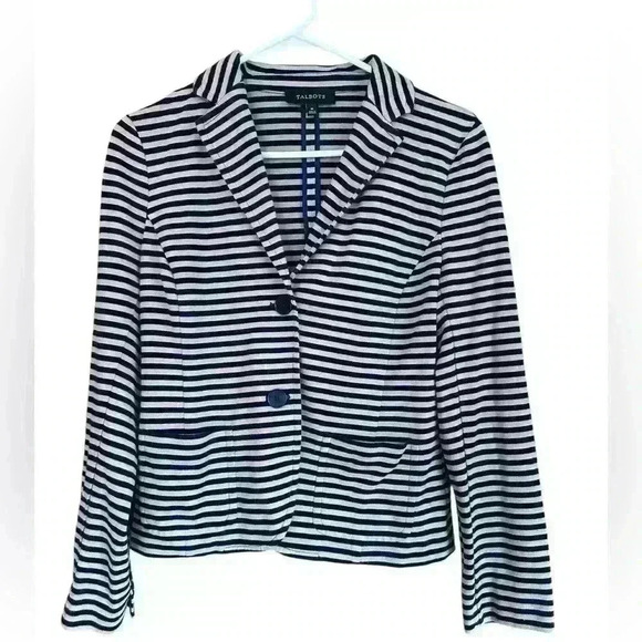 Talbots Striped Casual Blazer Jacket  Sz M - Picture 1 of 3